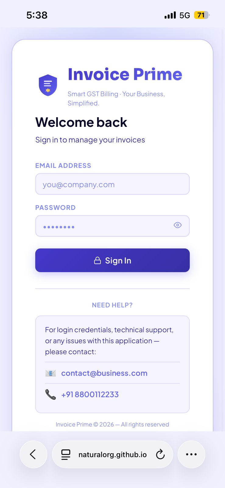 BluBills Mobile Dashboard